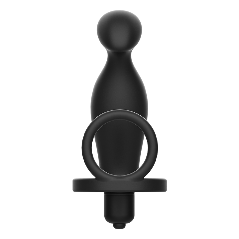 Addicted toys - plug anal avec anneau en silicone noir 12 cm