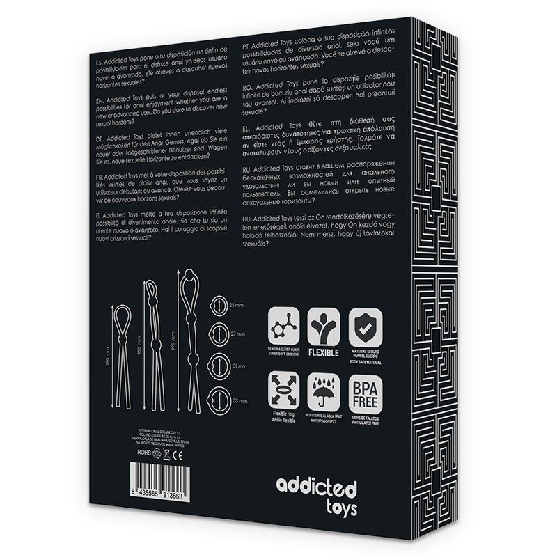 Addicted toys - ensemble danneau pénial flexible en silicone 7 pièces