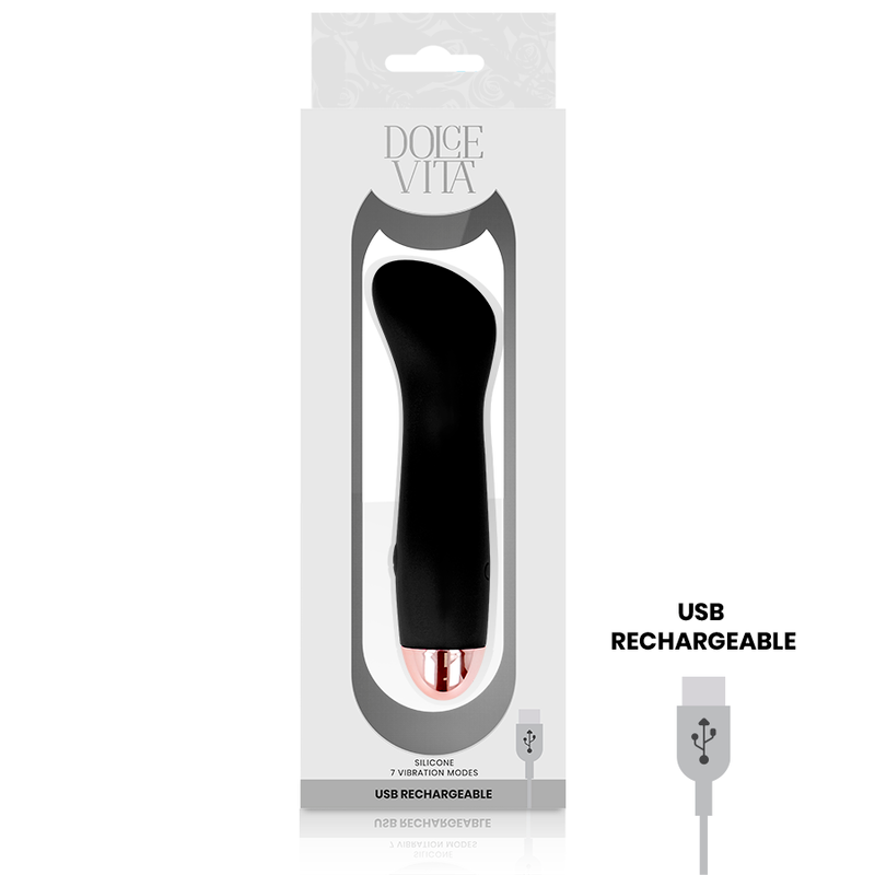 Dolce Vita – Vibromasseur Noir Rechargeable 7 modes de plaisir