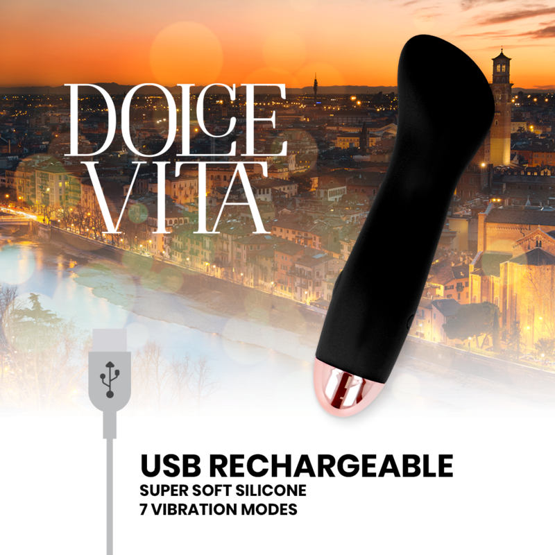 Dolce Vita – Vibromasseur Noir Rechargeable 7 modes de plaisir