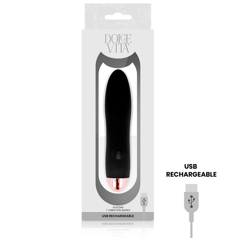 Dolce vita - Mini vibro noir - 7 vitesses