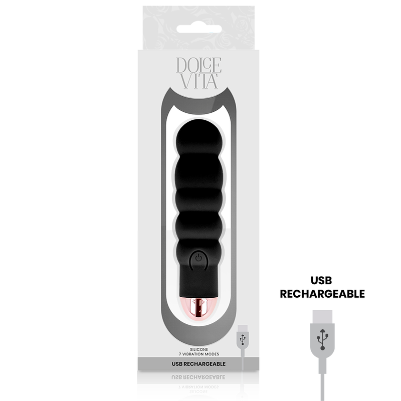 Dolce vita - Mini vibromasseur noir - 7 vitesses