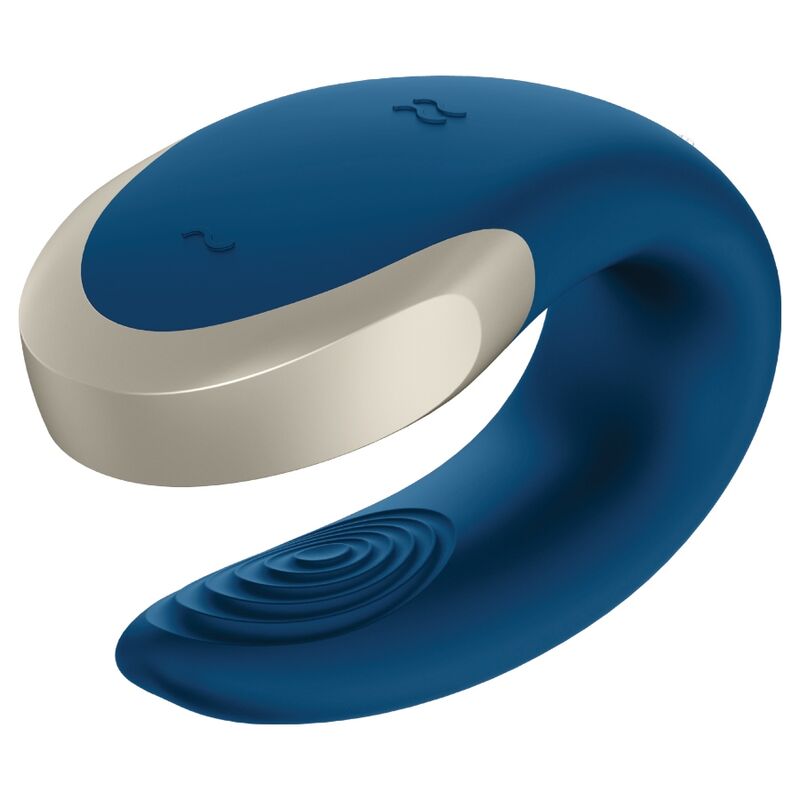 Satisfyer - vibrateur double love luxury partner bleu