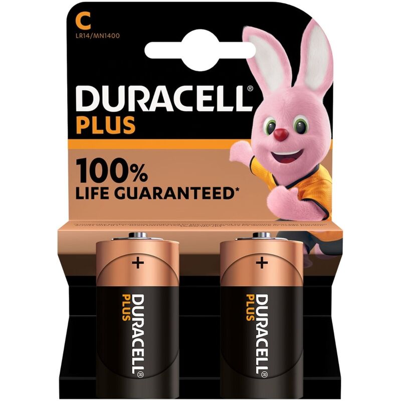 DURACELL - BATTERIE PLUS POWER ALCALINA C LR14 2 UNITÉS