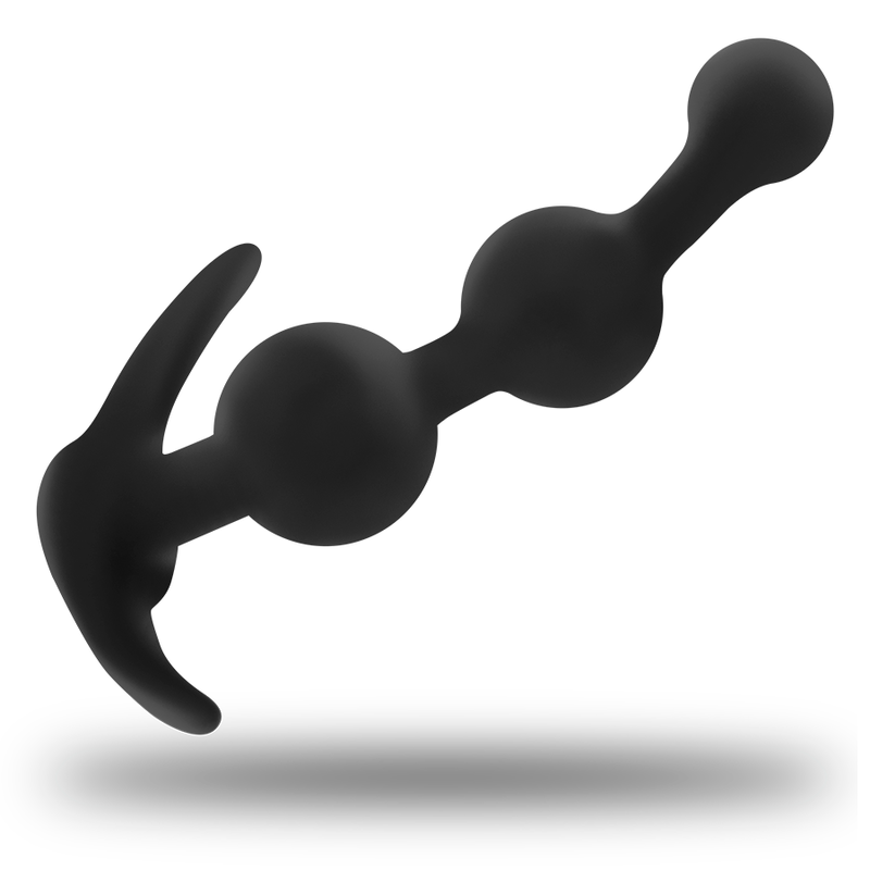 Ohmama – Chapelet Anal Courbé en Silicone 13 cm – Noir