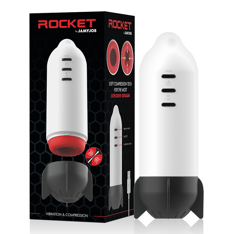 Jamyjob - masturbateur rocket technologie de compression douce et vibration