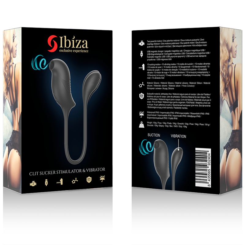 IBIZA - STIMULATEUR AVEC ASPIRATION MAGIQUE DU CLITORIS ET VIBRATION