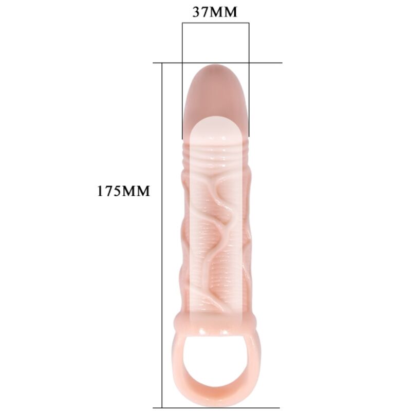 Pretty Love - Extension de Pénis 13,5 cm en Silicone avec Sangle pour Testicules - Couleur Chair