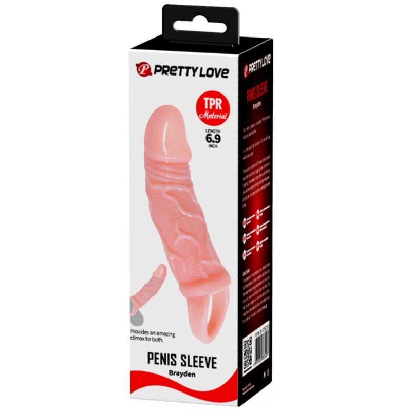 Pretty Love - Extension de Pénis 13,5 cm en Silicone avec Sangle pour Testicules - Couleur Chair