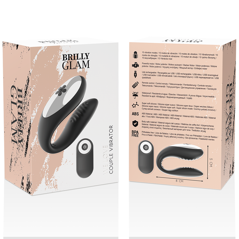 Brilly Glam - Stimulateur connecté pour couple – Noir