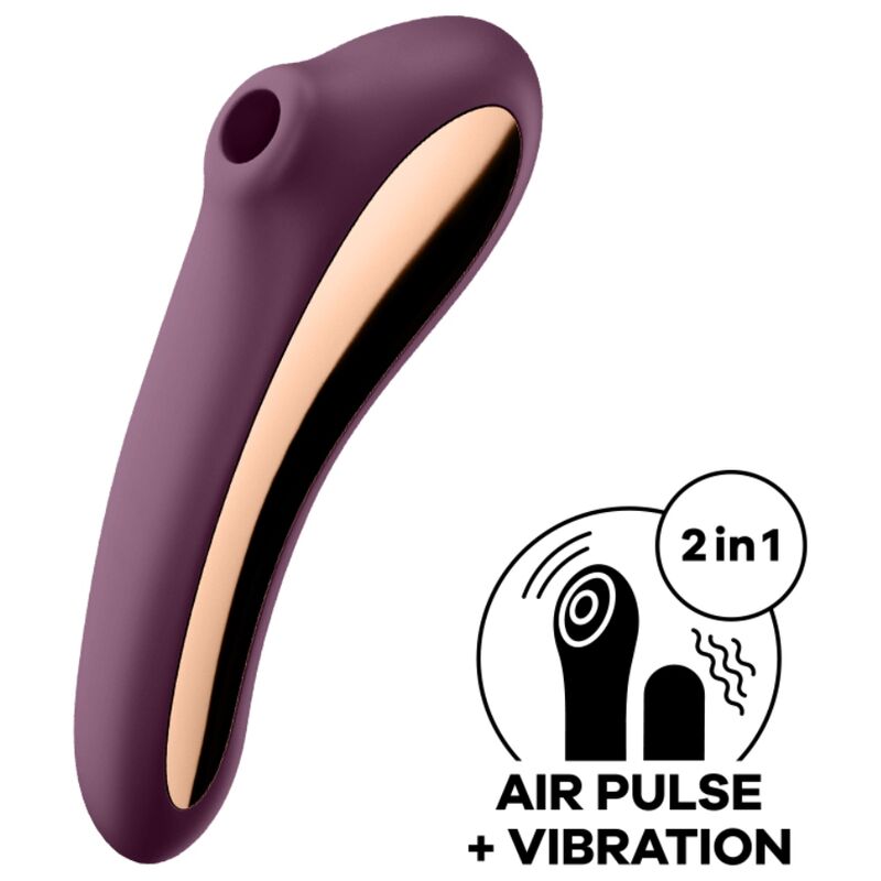 Satisfyer - vibrateur dual kiss air pulse vin rouge