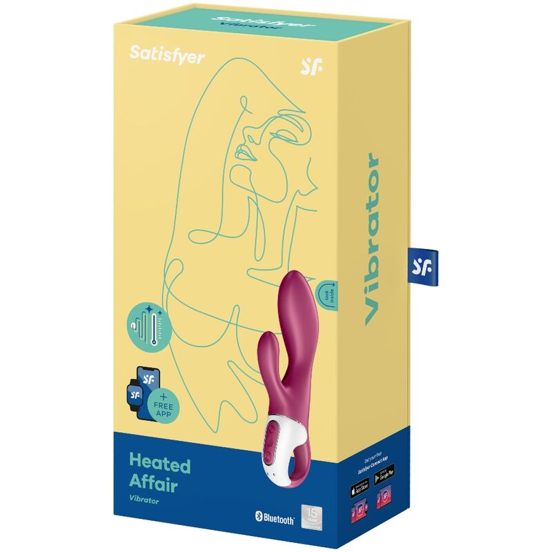 Satisfyer - heated affair vibromasseur rabbit connecté chauffant - rouge