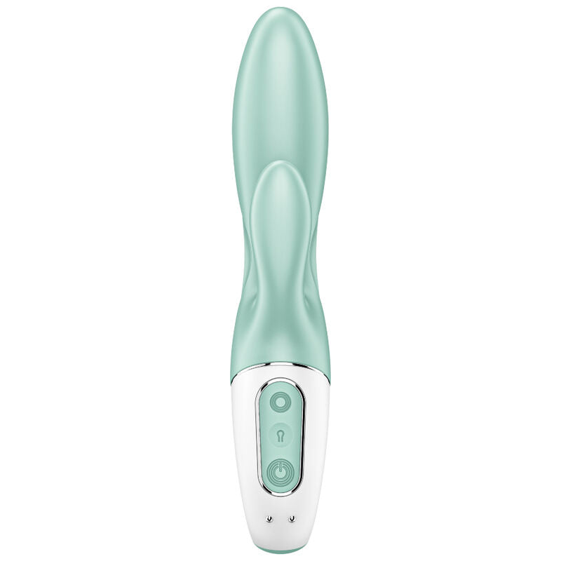 Satisfyer - air pump bunny 5+ vibromasseur rabbit gonflable connecté - vert