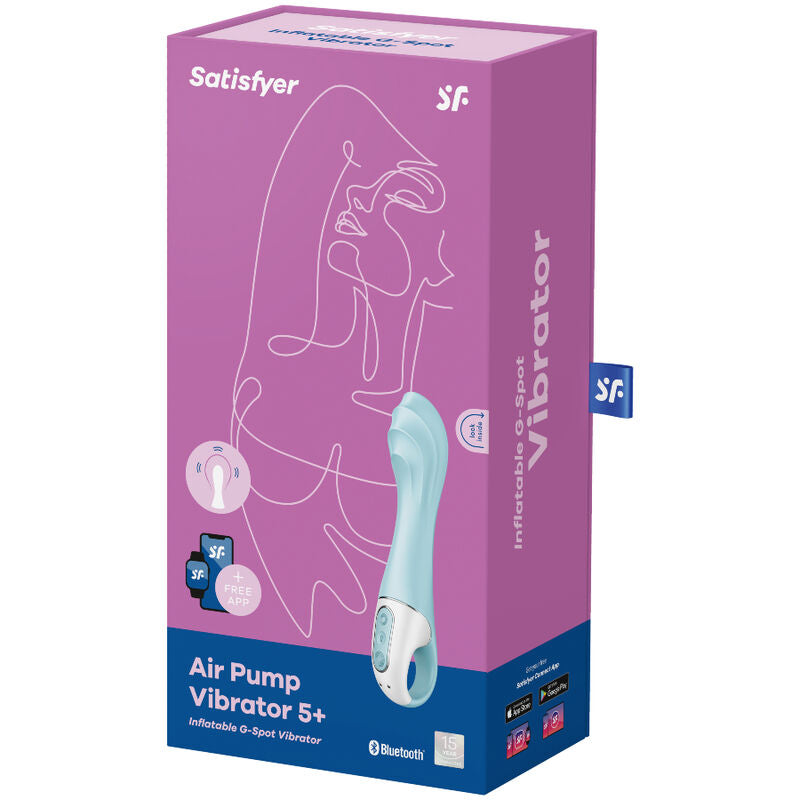 Satisfyer - air pump vibrator 5+ vibromasseur point g - bleu