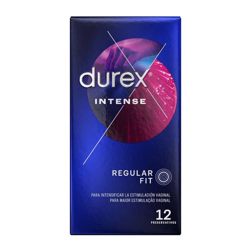 Durex - Préservatifs avec stries et des picots Orgasm Intense – 12 pièces