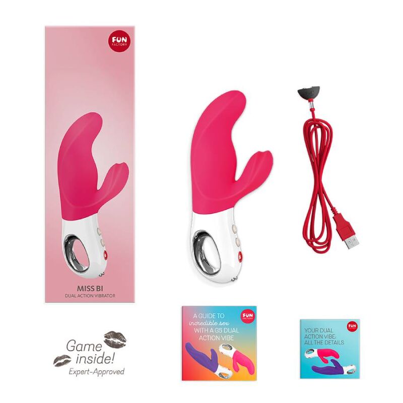 FUN FACTORY - MISS BI DUAL VIBRATEUR ROSE BLANC