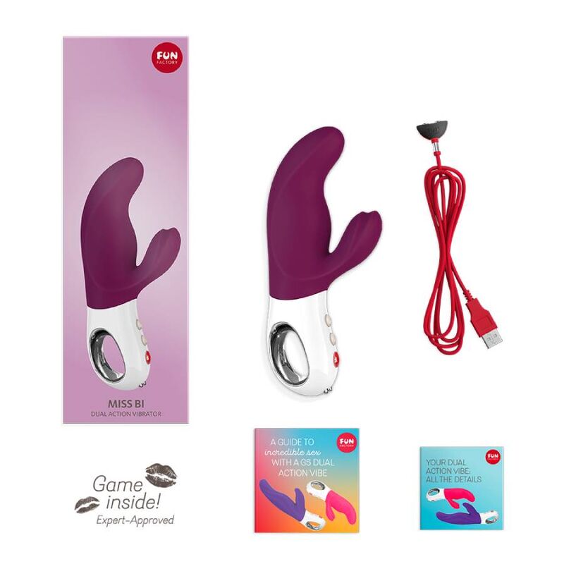 FUN FACTORY - MISS BI DUAL VIBRATEUR RAISIN BLANC