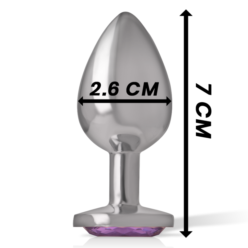 Intense - plug anal en métal aluminium avec cristal violet taille s