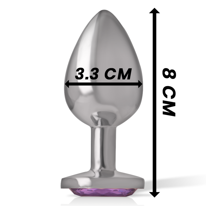 Intense - plug anal en métal aluminium avec cristal violet taille m