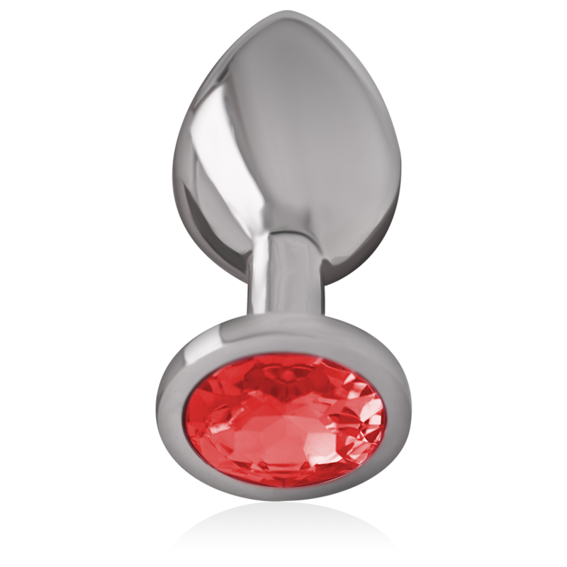 Intense - plug anal en métal aluminium avec cristal rouge taille s