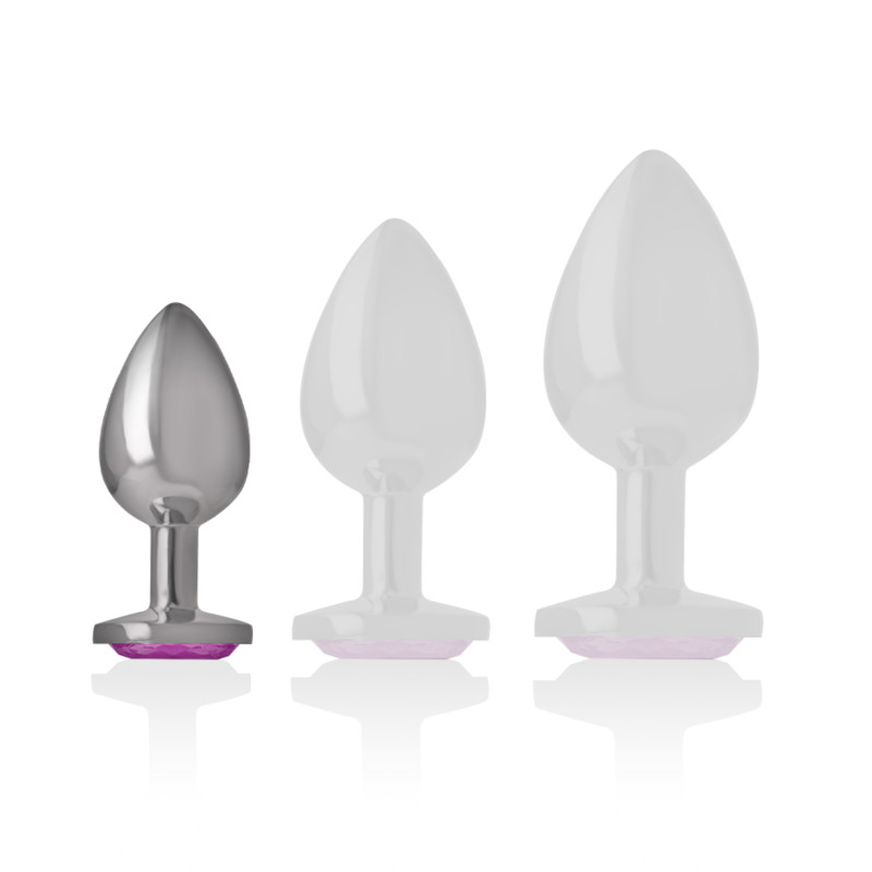 Intense - plug anal en métal aluminium avec cristal rose taille s