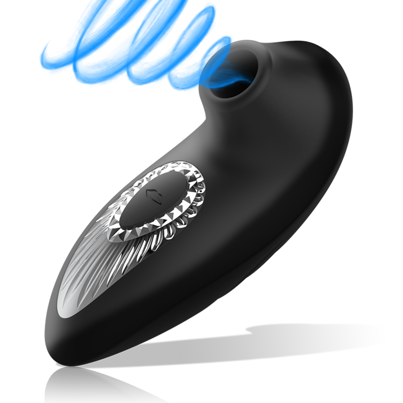 BLACK&SILVER - DRAKE DELUXE SUCKING VIBE RECHARGEABLE SILICONE NOIR