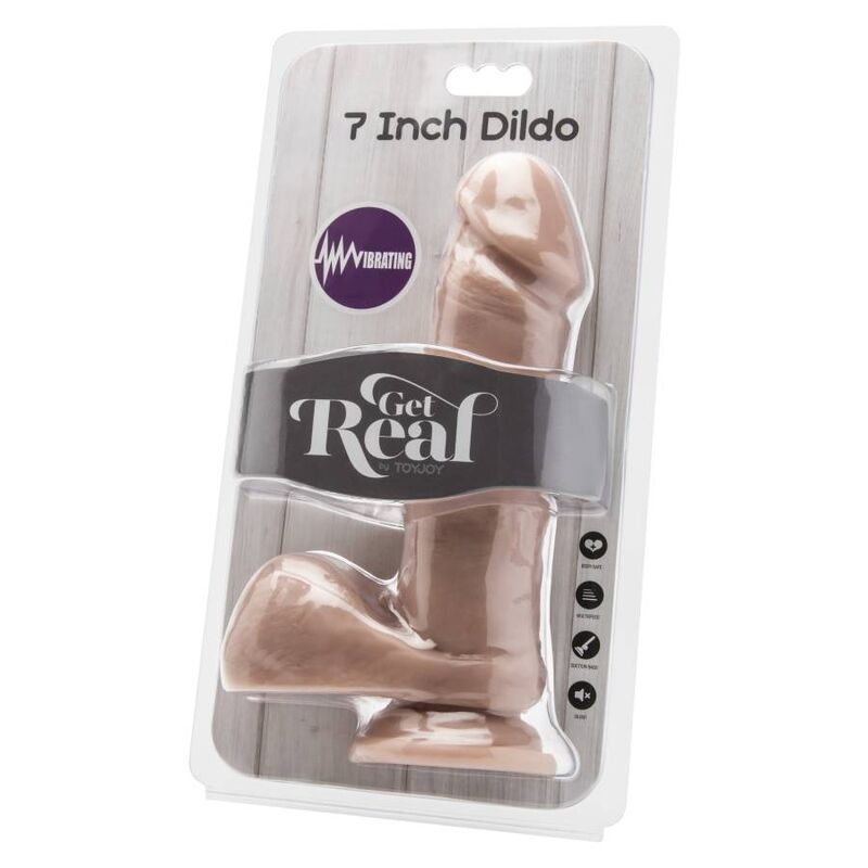 Get real - gode 18 cm avec billes vibrateur skin
