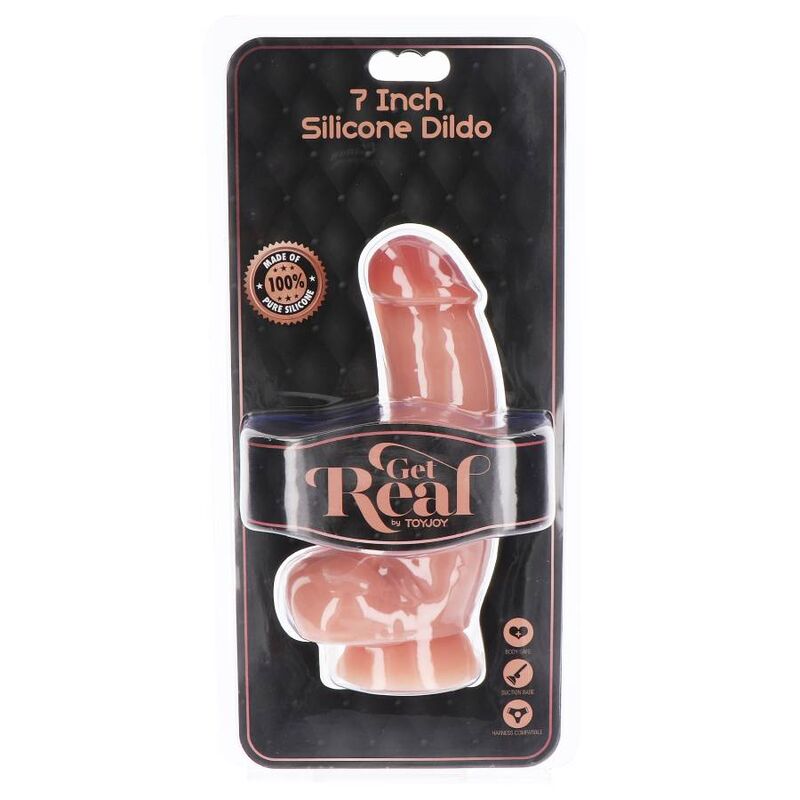 Get real - gode en silicone 18 cm avec balles peau