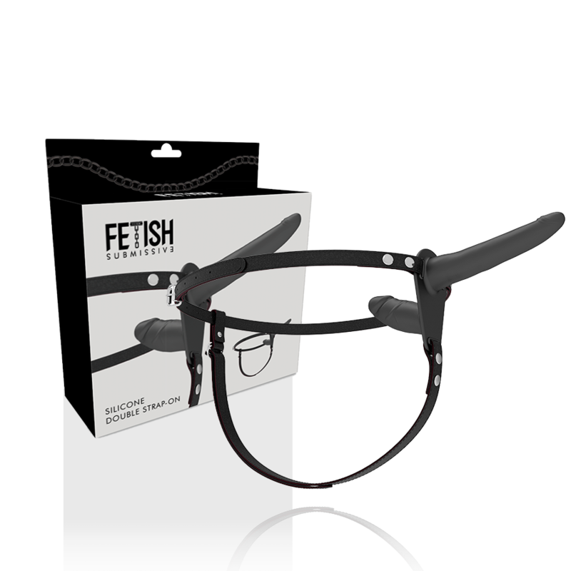 Fetish submissive harness - double pénétration noir
