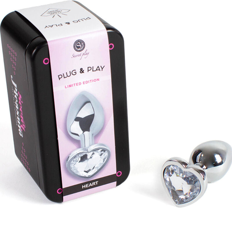 Secret Play – Plug Anal en forme de cœur cristal – 7 cm