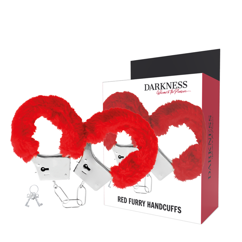 Darkness – Menottes en fourrure Rouge Sexy