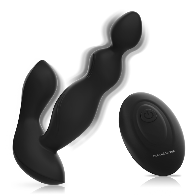 BLACK&SILVER - TÉLÉCOMMANDE EN SILICONE POUR PLUG ANAL CORA