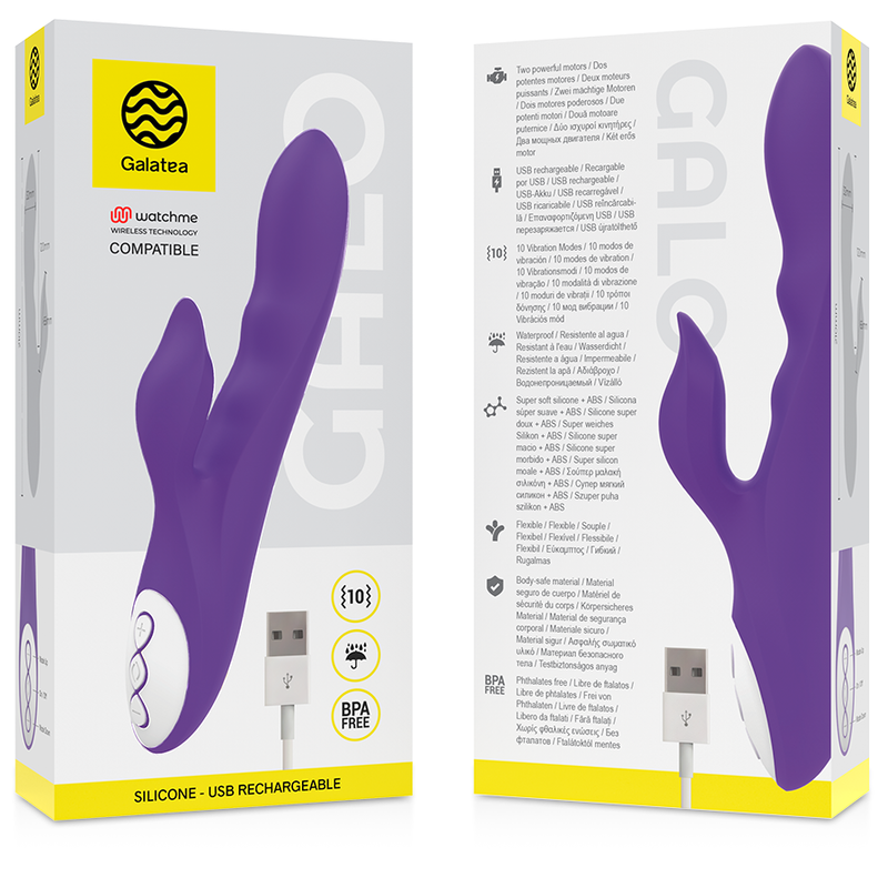 Galatea - vibrateur galo lilas compatible avec la technologie sans fil watchme