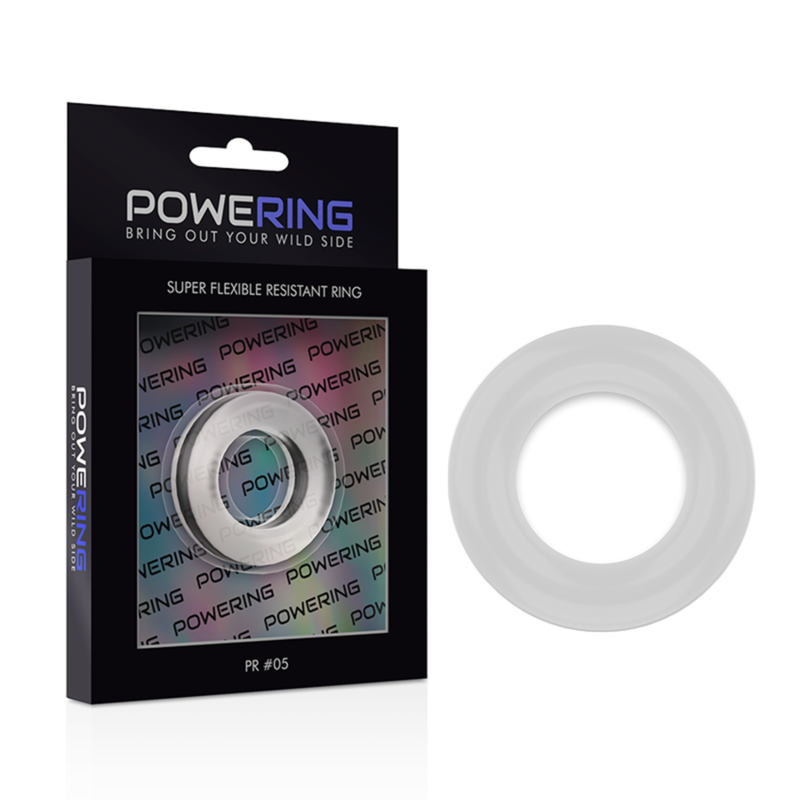 POWERING - ANNEAU PÉNIS SUPER FLEXIBLE ET RÉSISTANT 4,8CM PR05 CLAIR