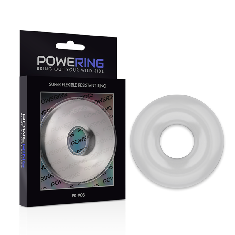 POWERING - ANNEAU PÉNIS SUPER FLEXIBLE ET RÉSISTANT 5CM PR03 CLAIR