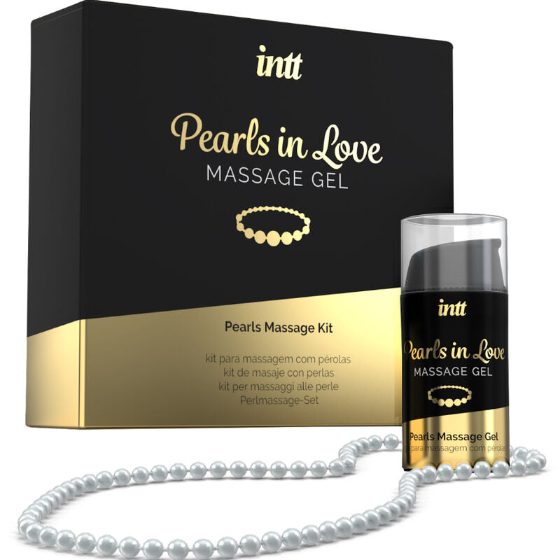 Intt – Kit de Massage Pearls In Love avec Gel de Massage & Collier de Perles Blanches