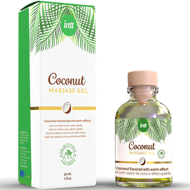 Intt – Gel de Massage Végan Saveur Coco Effet Chauffant - 30 ml