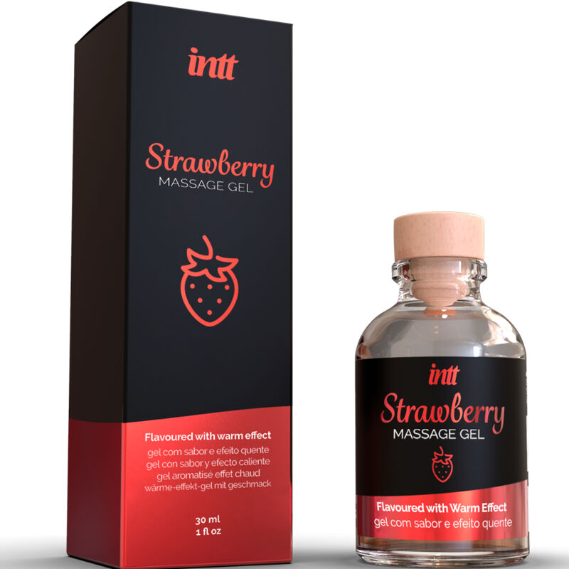 Intt – Gel de Massage Effet Chauffant Saveur Fraise - 30 ml