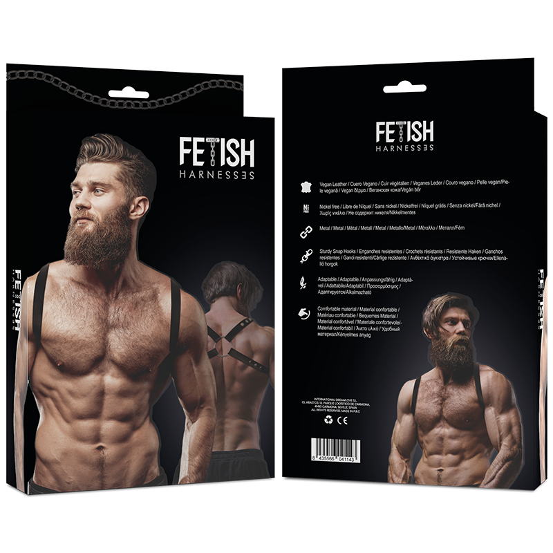 FETISH SUBMISSIVE ATTITUDE - HARNAIS DOS EN ÉCO-CUIR POUR HOMMES