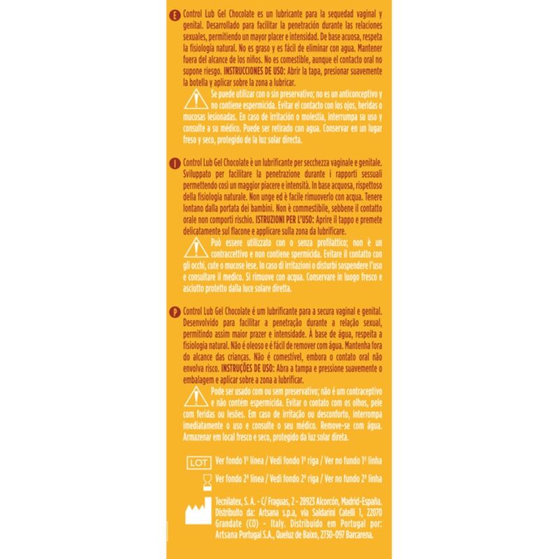Control - gel lubrifiant lub chocolat 75 ml