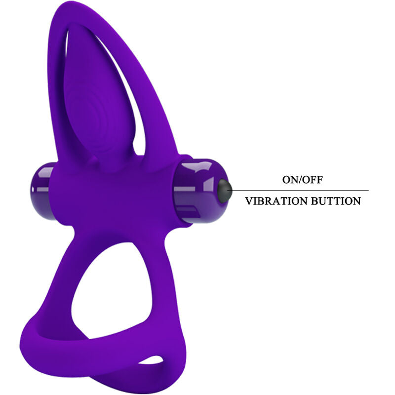 PRETTY LOVE - ANNEAU VIBRATEUR 10 VIBRATIONS SILICONE VIOLETTE