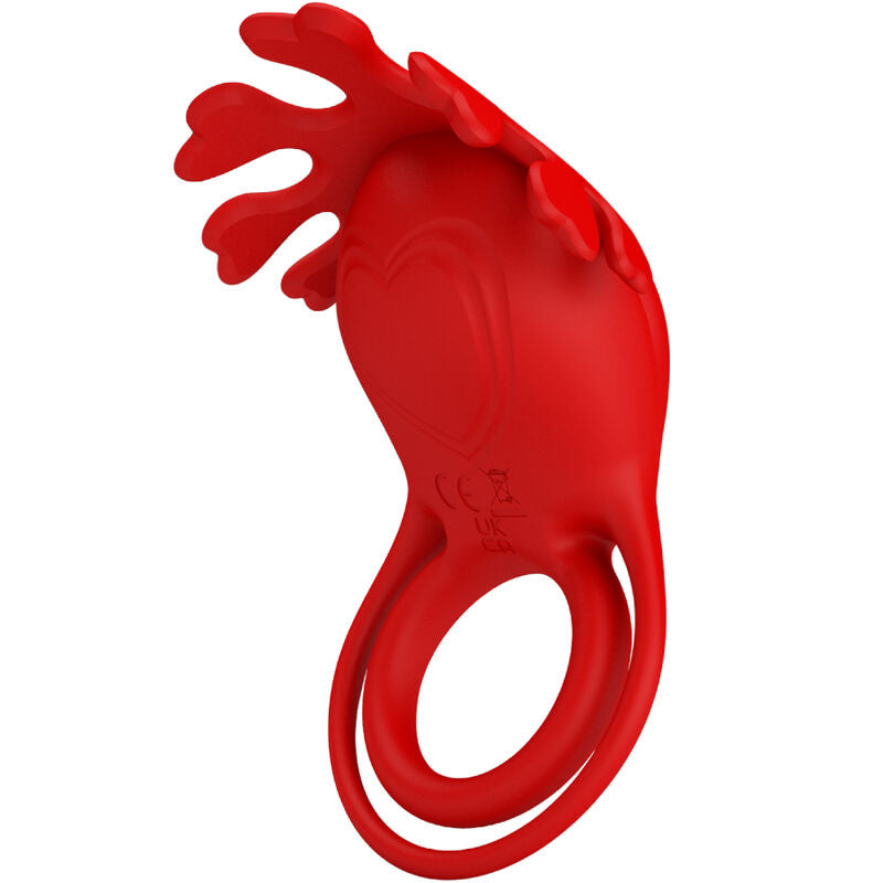 PRETTY LOVE - ANNEAU VIBRATEUR RUBEN 7 VIBRATIONS SILICONE ROUGE