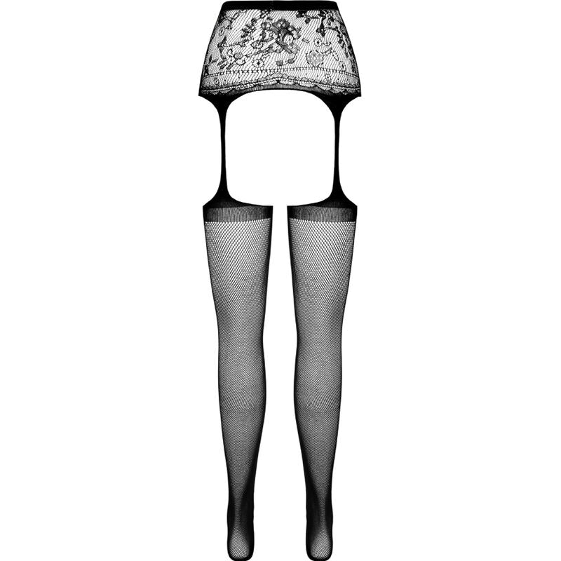 PASSION - S028 BAS BLANCS AVEC JARRETIÈRE TAILLE UNIQUE