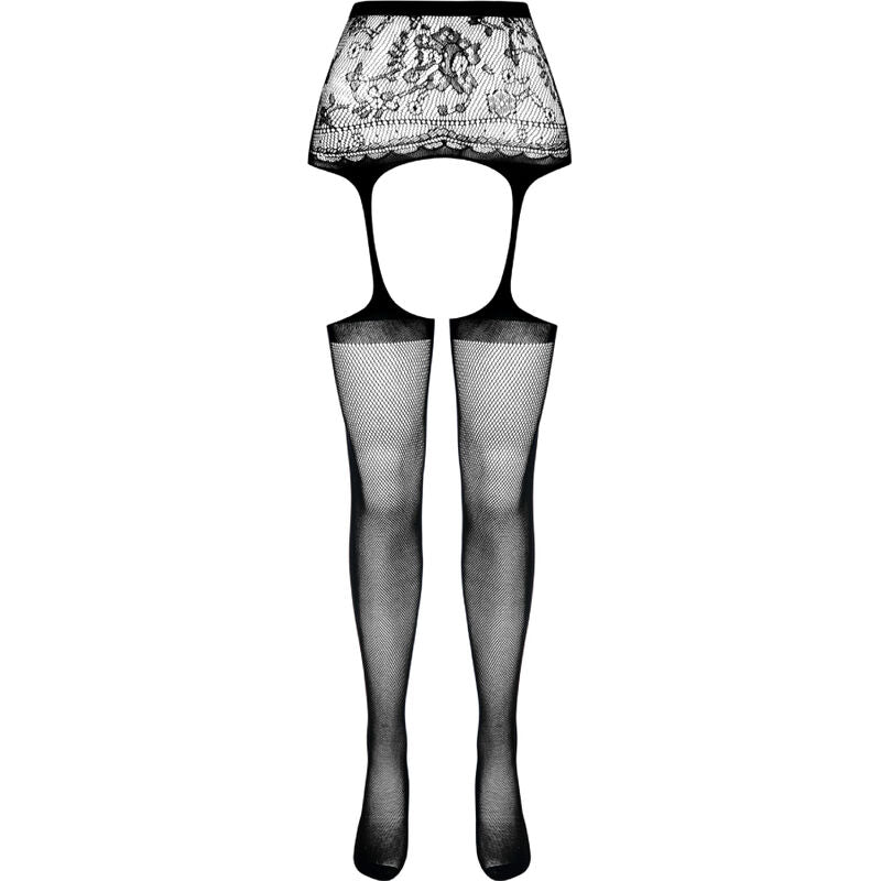 PASSION - S028 BAS BLANCS AVEC JARRETIÈRE TAILLE UNIQUE