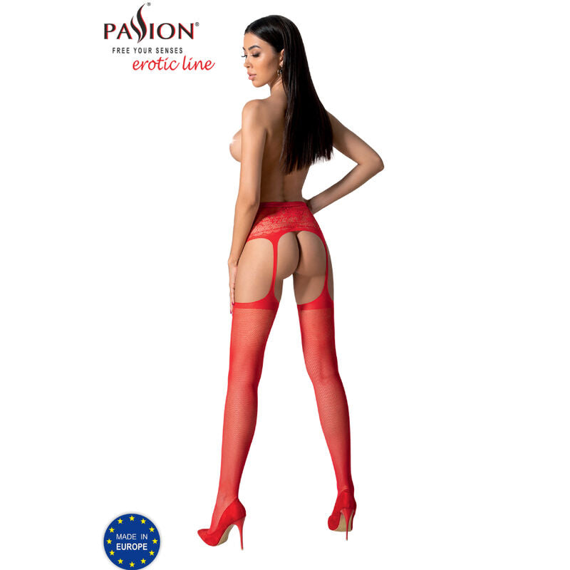 PASSION - S028 BAS BLANCS AVEC JARRETIÈRE TAILLE UNIQUE