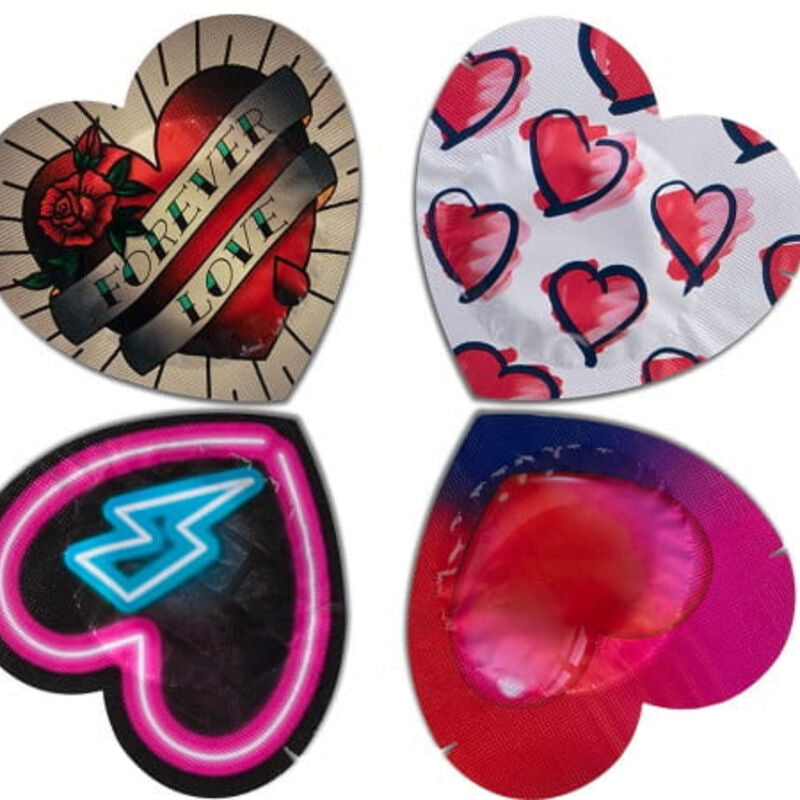 Pasante - préservatifs forme coeur rouge sac 144 unités