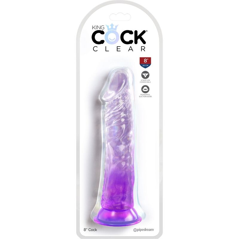 King cock - clear pénis réaliste 19.7 cm violet