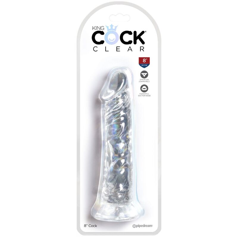 King cock - pénis réaliste clair 19.7 cm transparent