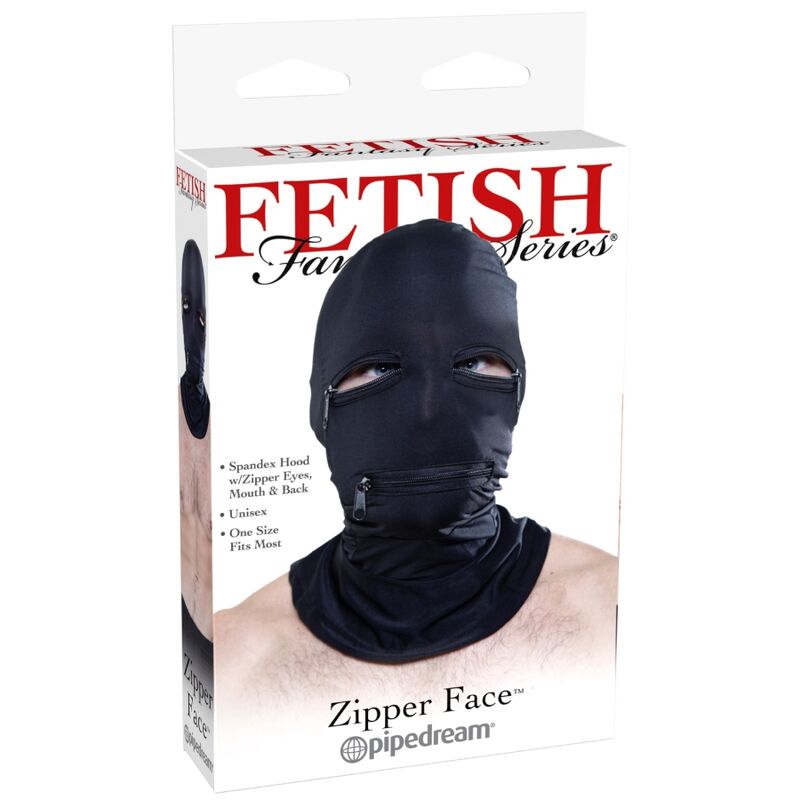 Fetish fantasy series - capuche avec fermeture éclair noire