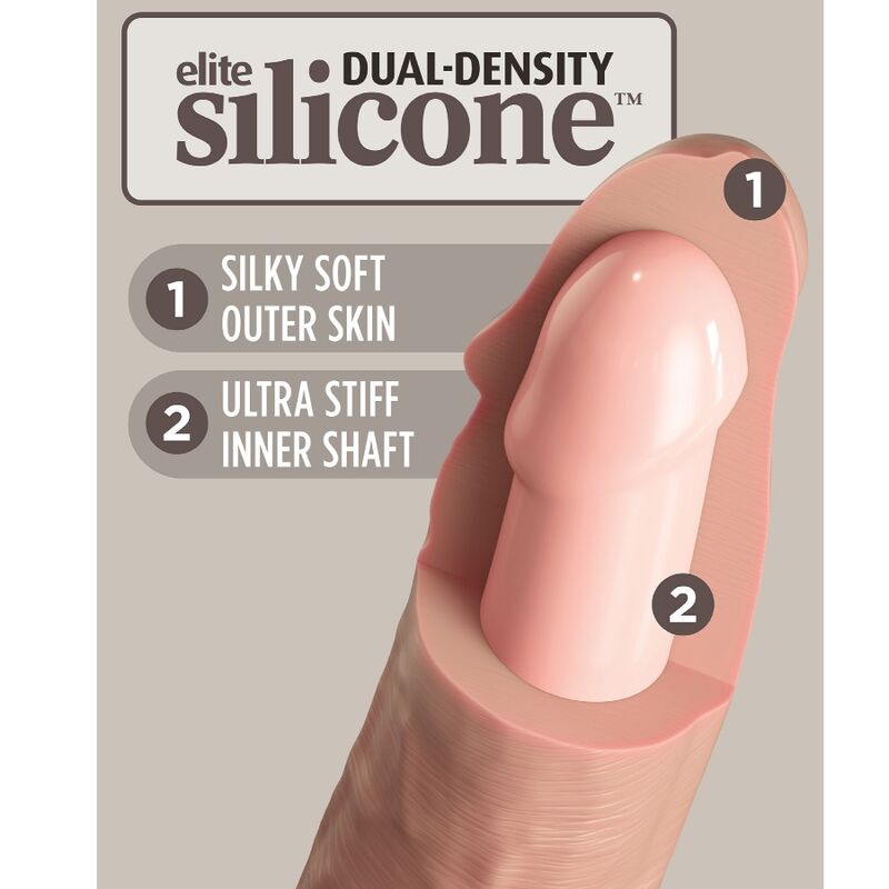 King cock - elite vibrateur gode réaliste & télécommande en silicone 17.8 cm